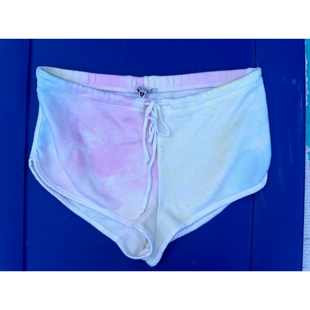 WILDFOX SWIM TIE DYE TERRYCLOTH LINED COVERUP SHORTS XS